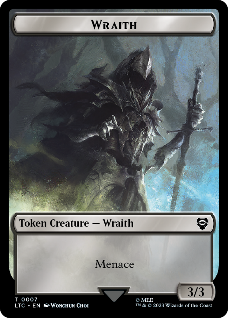 Treasure // Wraith Double-Sided Token [The Lord of the Rings: Tales of Middle-Earth Commander Tokens] | Anubis Games and Hobby