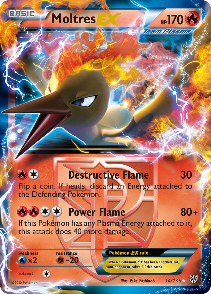 Moltres EX (14/135) [Black & White: Plasma Storm] | Anubis Games and Hobby