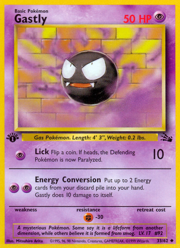 Gastly (33/62) [Fossil 1st Edition] | Anubis Games and Hobby