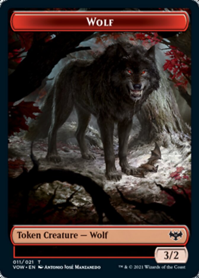 Wolf Token (011) [Innistrad: Crimson Vow Tokens] | Anubis Games and Hobby