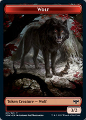 Wolf (011) // Human (010) Double-Sided Token [Innistrad: Crimson Vow Tokens] | Anubis Games and Hobby