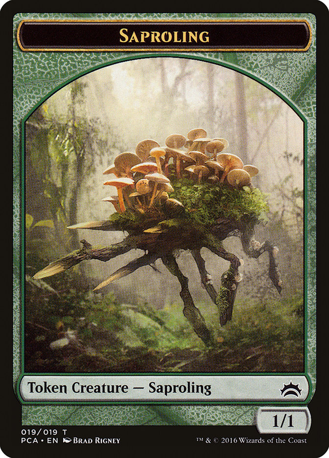 Dragon // Saproling Double-Sided Token [Planechase Anthology Tokens] | Anubis Games and Hobby