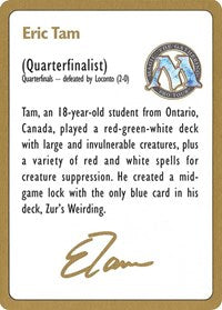 1996 Eric Tam Biography Card [World Championship Decks] | Anubis Games and Hobby