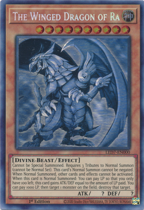 The Winged Dragon of Ra (Ghost Rare) [LED7-EN000] Ghost Rare | Anubis Games and Hobby