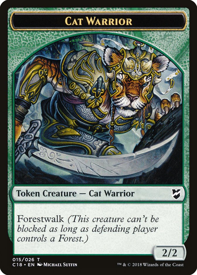 Cat Warrior Token [Commander 2018 Tokens] | Anubis Games and Hobby