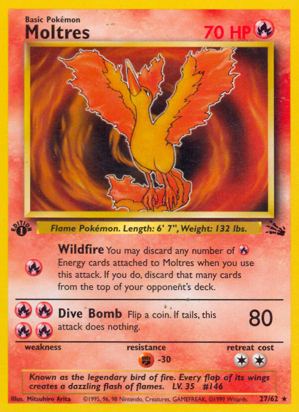 Moltres (27/62) [Fossil 1st Edition] | Anubis Games and Hobby