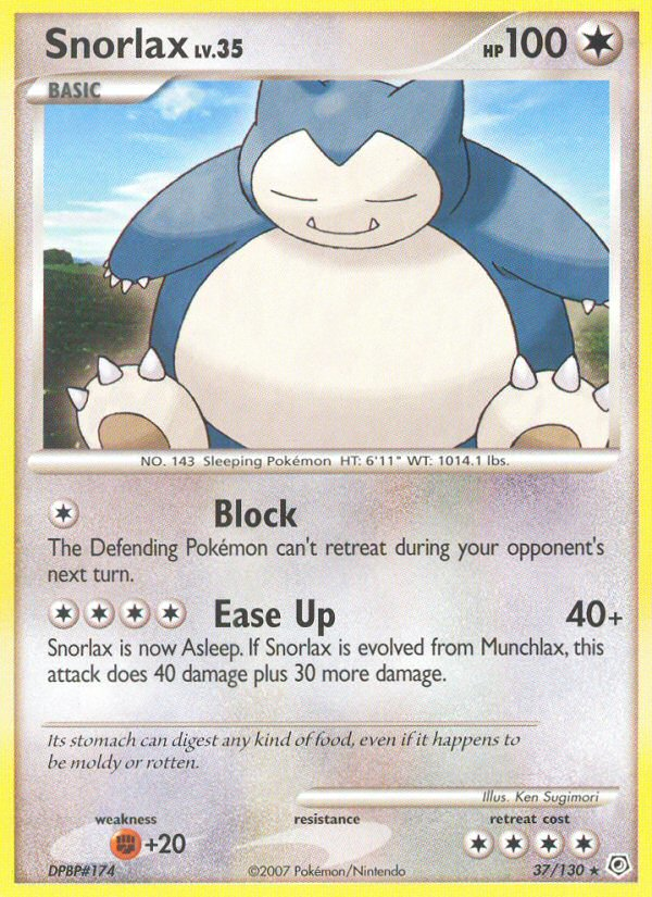 Snorlax (37/130) [Diamond & Pearl: Base Set] | Anubis Games and Hobby