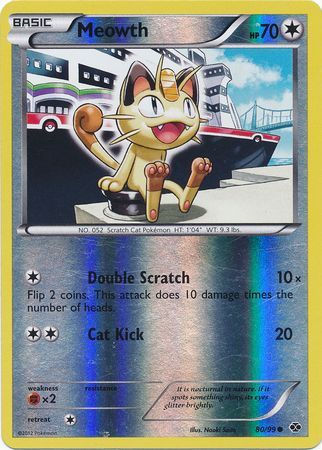 Meowth (80/99) (Mirror Reverse Holo) [Black & White: Next Destinies] | Anubis Games and Hobby