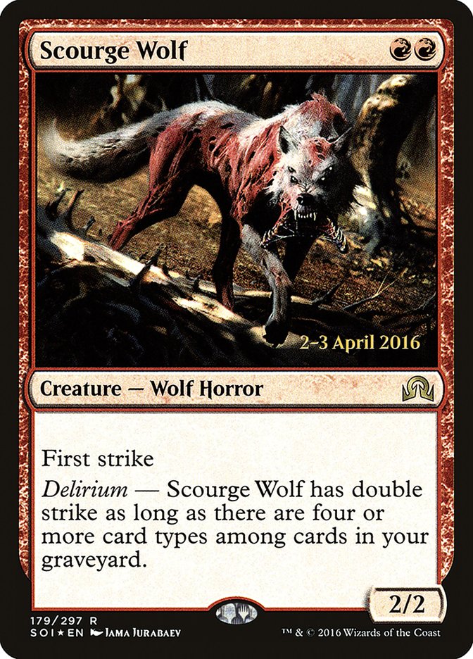 Scourge Wolf [Shadows over Innistrad Prerelease Promos] | Anubis Games and Hobby