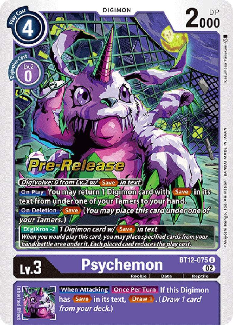 Psychemon [BT12-075] [Across Time Pre-Release Cards] | Anubis Games and Hobby