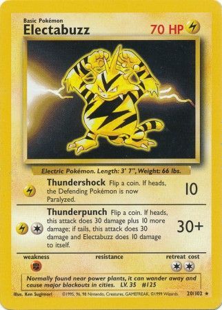 Electabuzz (20/102) [Base Set Unlimited] | Anubis Games and Hobby