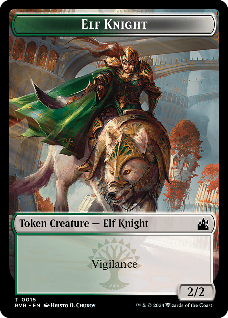 Elf Knight // Centaur Double-Sided Token [Ravnica Remastered Tokens] | Anubis Games and Hobby