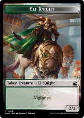 Elf Knight // Soldier Double-Sided Token [Ravnica Remastered Tokens] | Anubis Games and Hobby