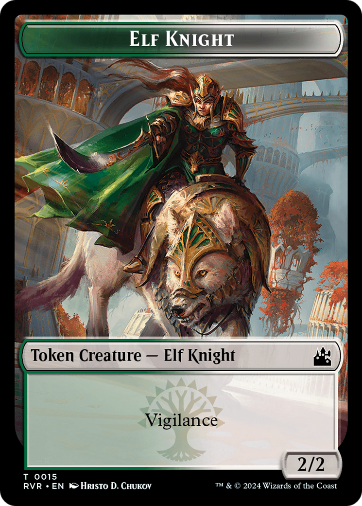 Elf Knight Token [Ravnica Remastered Tokens] | Anubis Games and Hobby