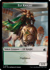 Elf Knight // Zombie Double-Sided Token [Ravnica Remastered Tokens] | Anubis Games and Hobby