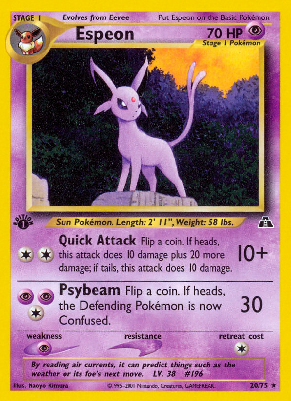 Espeon (20/75) [Neo Discovery 1st Edition] | Anubis Games and Hobby