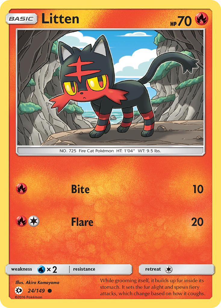 Litten (24/149) [Sun & Moon: Base Set] | Anubis Games and Hobby