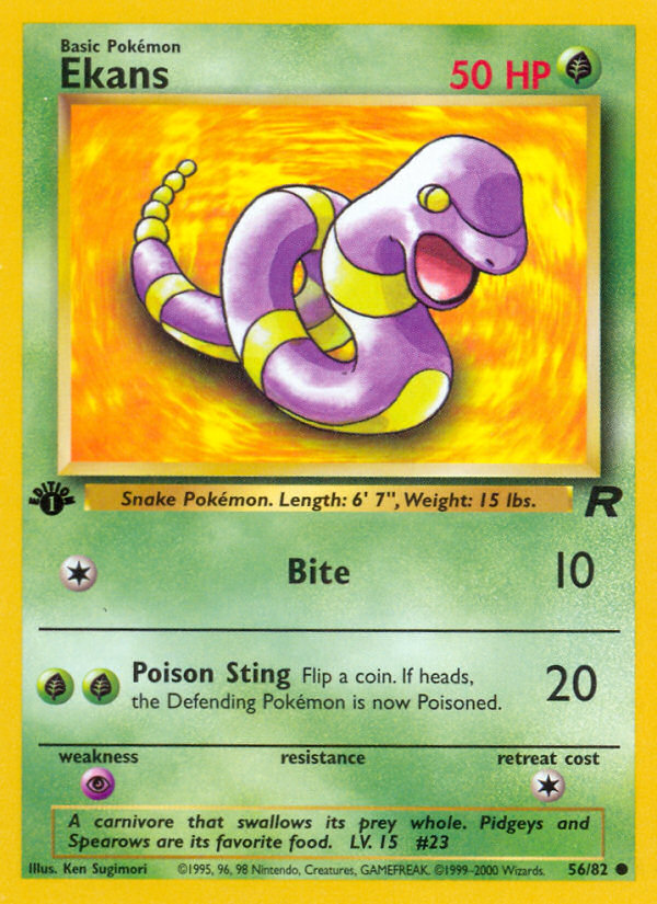 Ekans (56/82) [Team Rocket 1st Edition] | Anubis Games and Hobby