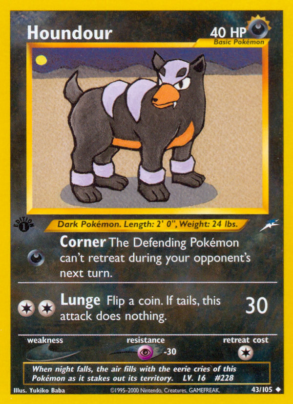 Houndour (43/105) [Neo Destiny 1st Edition] | Anubis Games and Hobby