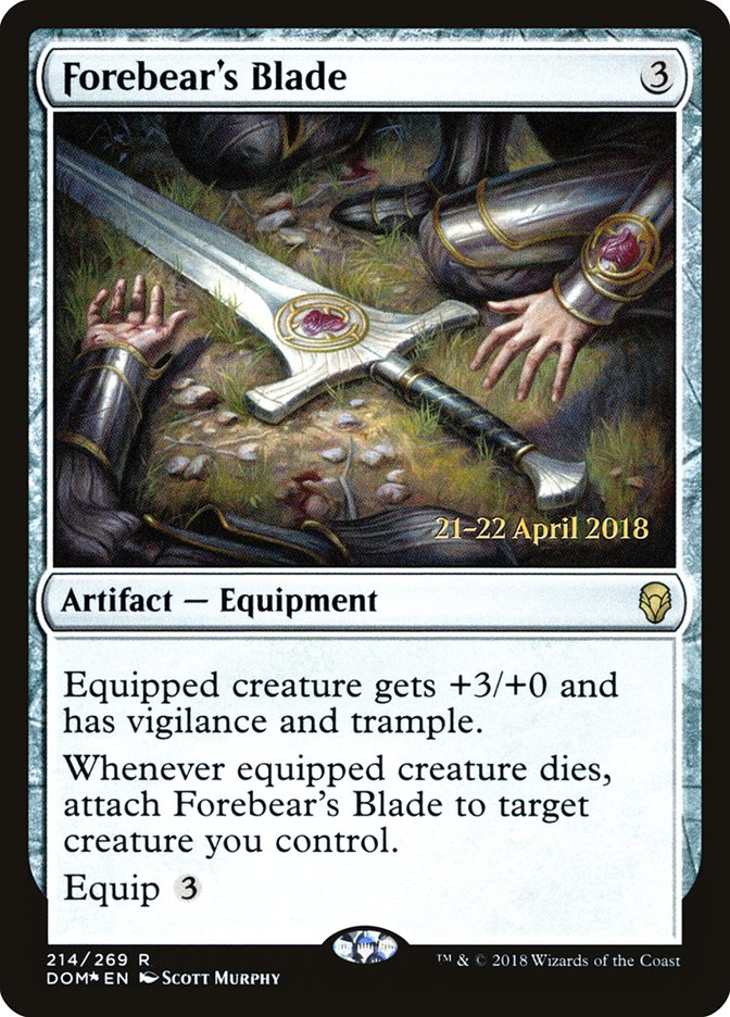 Forebear's Blade [Dominaria Prerelease Promos] | Anubis Games and Hobby