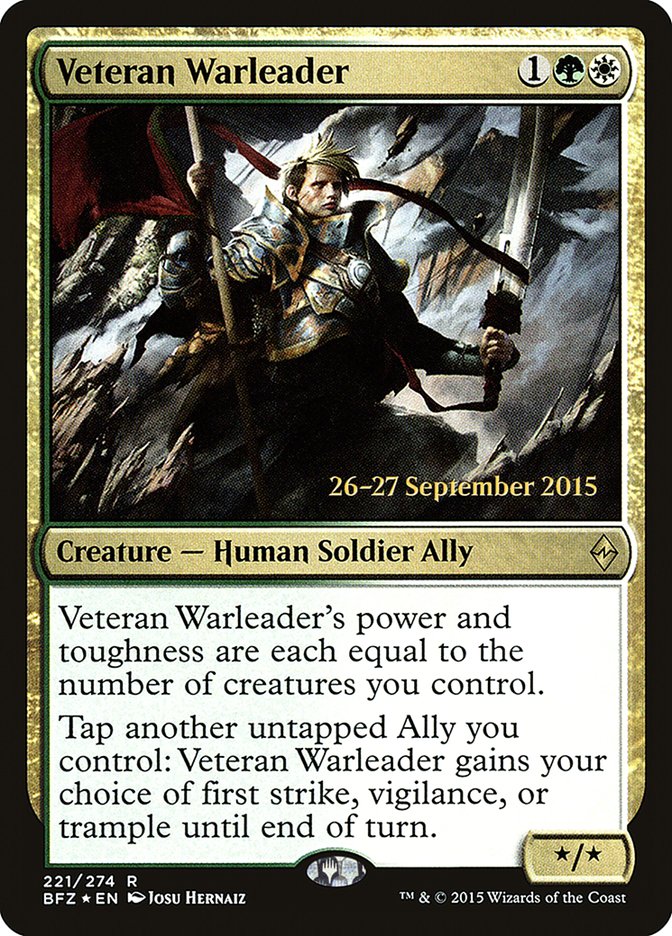 Veteran Warleader [Battle for Zendikar Prerelease Promos] | Anubis Games and Hobby