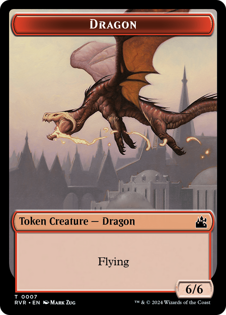 Goblin (0008) // Dragon Double-Sided Token [Ravnica Remastered Tokens] | Anubis Games and Hobby