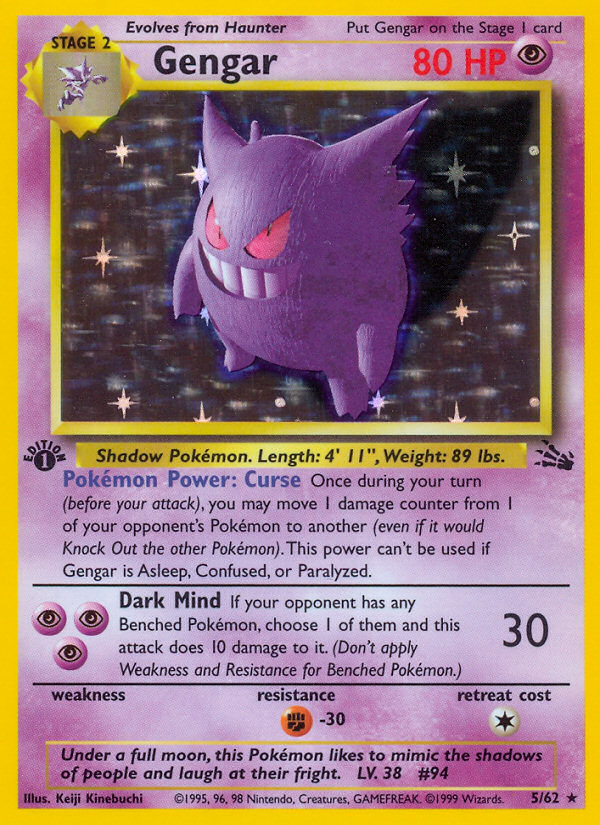 Gengar (5/62) [Fossil 1st Edition] | Anubis Games and Hobby