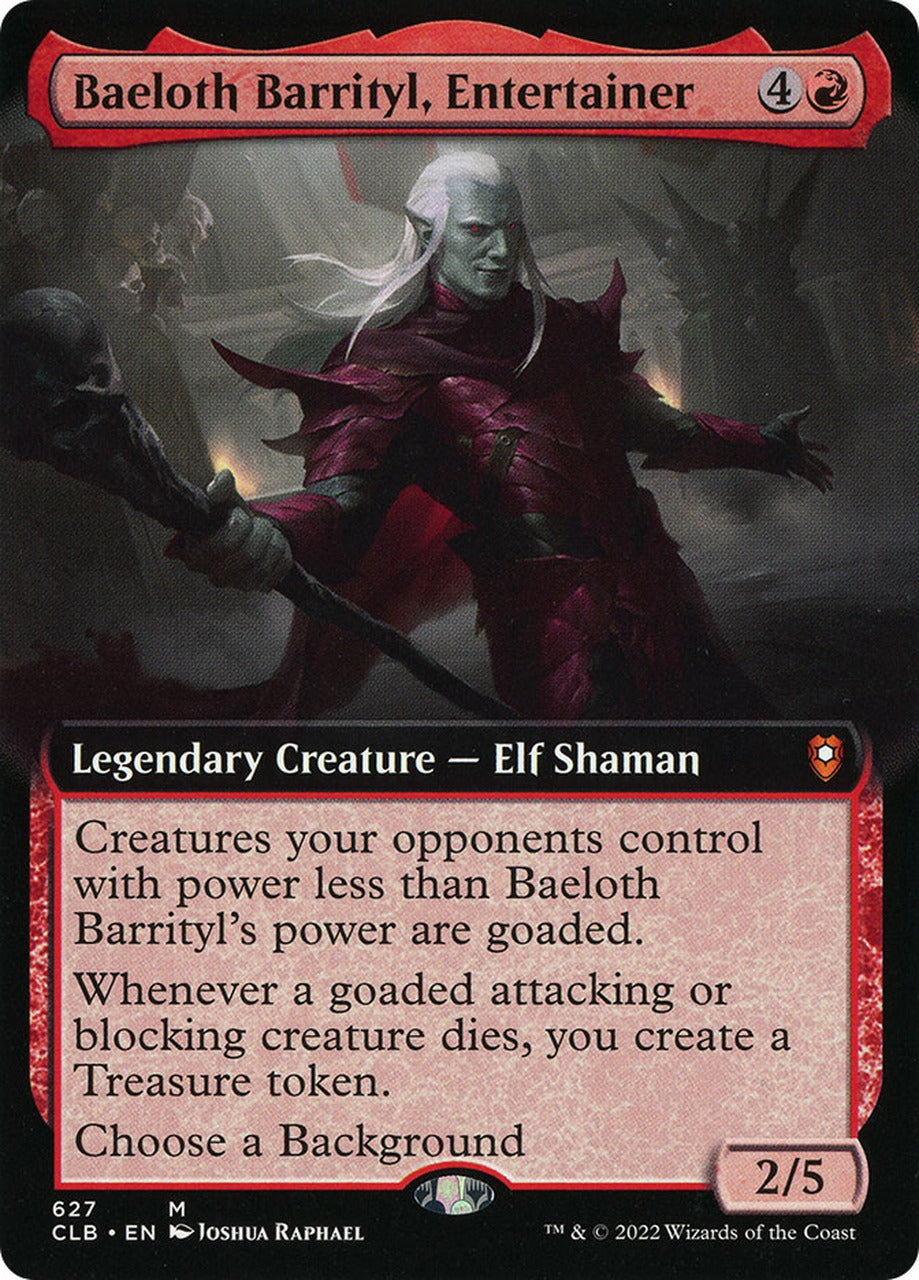 Baeloth Barrityl, Entertainer (Extended Art) [Commander Legends: Battle for Baldur's Gate] | Anubis Games and Hobby