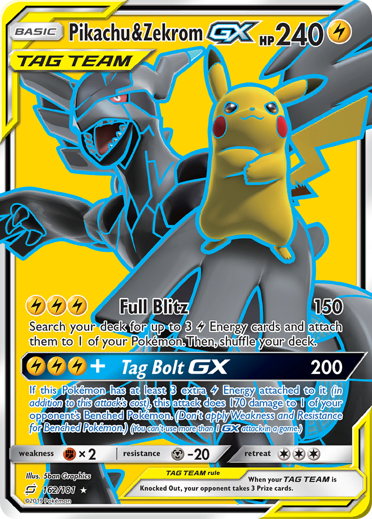 Pikachu & Zekrom GX (162/181) [Sun & Moon: Team Up] | Anubis Games and Hobby