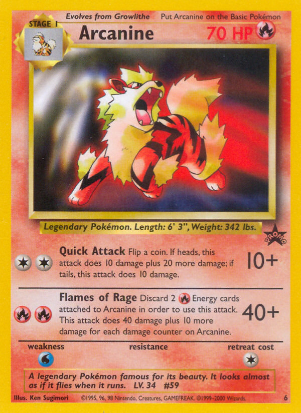 Arcanine (6) [Wizards of the Coast: Black Star Promos] | Anubis Games and Hobby