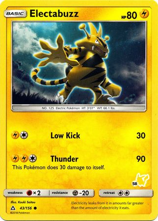 Electabuzz (43/156) (Pikachu Stamp #58) [Battle Academy 2020] | Anubis Games and Hobby