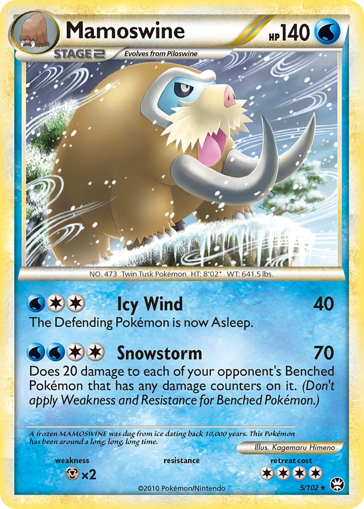 Mamoswine (5/102) (Cracked Ice Holo) (Theme Deck Exclusive) [HeartGold & SoulSilver: Triumphant] | Anubis Games and Hobby