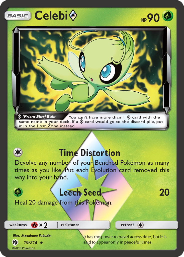 Celebi (19/214) (Prism Star) [Sun & Moon: Lost Thunder] | Anubis Games and Hobby