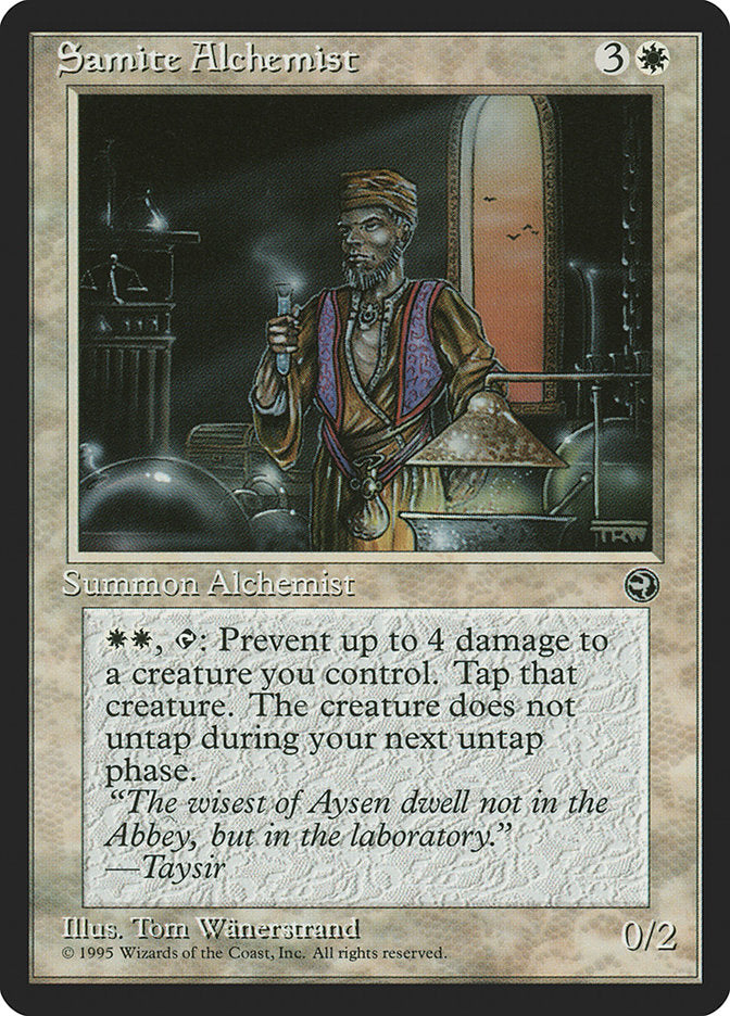 Samite Alchemist (Taysir Flavor Text) [Homelands] | Anubis Games and Hobby