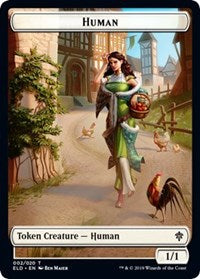 Human // Food (15) Double-Sided Token [Throne of Eldraine Tokens] | Anubis Games and Hobby