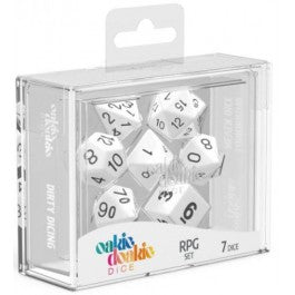 Oakie Doakie Dice Solid White RPG 7 Set | Anubis Games and Hobby