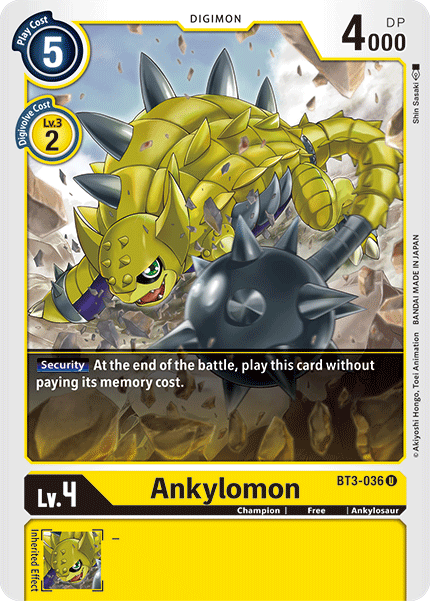 Ankylomon [BT3-036] [Release Special Booster Ver.1.5] | Anubis Games and Hobby