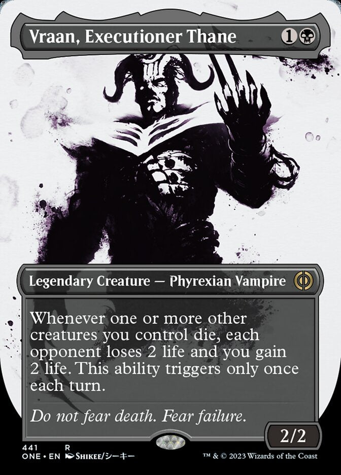 Vraan, Executioner Thane (Borderless Ichor Step-and-Compleat Foil) [Phyrexia: All Will Be One] | Anubis Games and Hobby