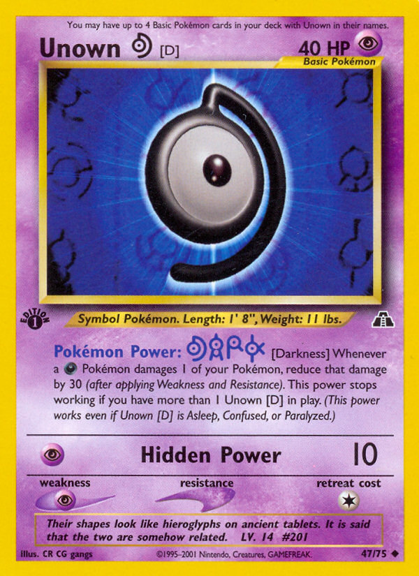 Unown [D] (47/75) [Neo Discovery 1st Edition] | Anubis Games and Hobby