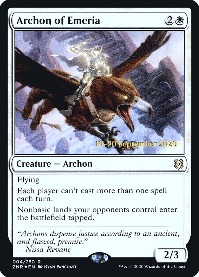 Archon of Emeria [Zendikar Rising Prerelease Promos] | Anubis Games and Hobby