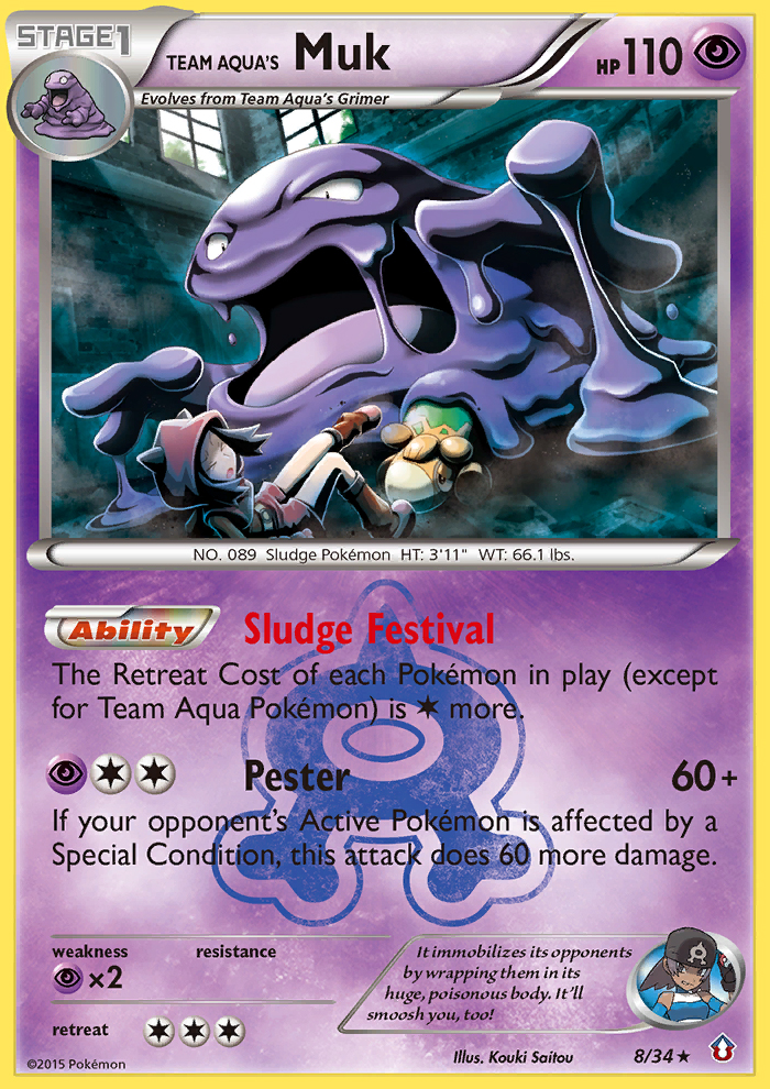 Team Aqua's Muk (8/34) [XY: Double Crisis] | Anubis Games and Hobby