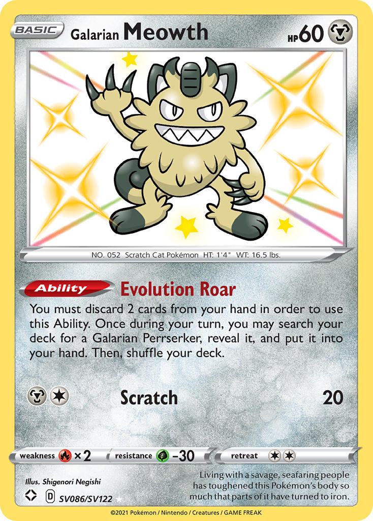 Galarian Meowth (SV086/SV122) [Sword & Shield: Shining Fates] | Anubis Games and Hobby