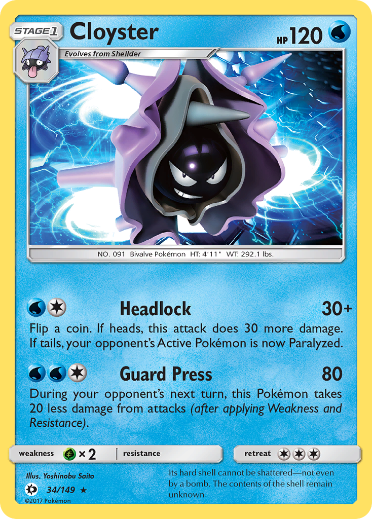 Cloyster (34/149) [Sun & Moon: Base Set] | Anubis Games and Hobby