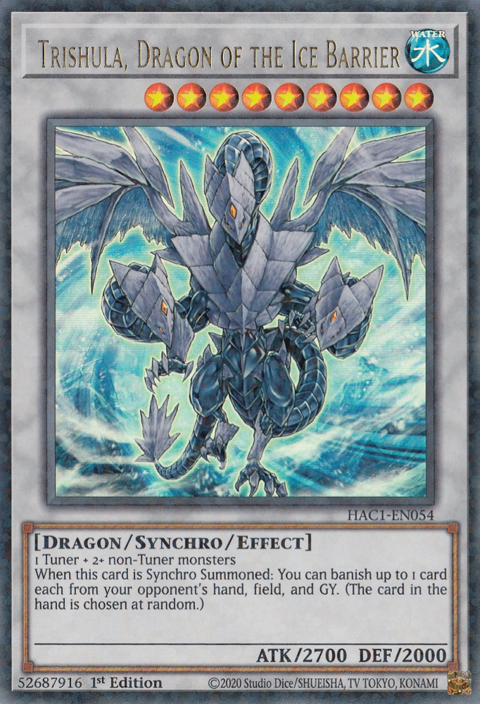 Trishula, Dragon of the Ice Barrier (Duel Terminal) [HAC1-EN054] Parallel Rare | Anubis Games and Hobby