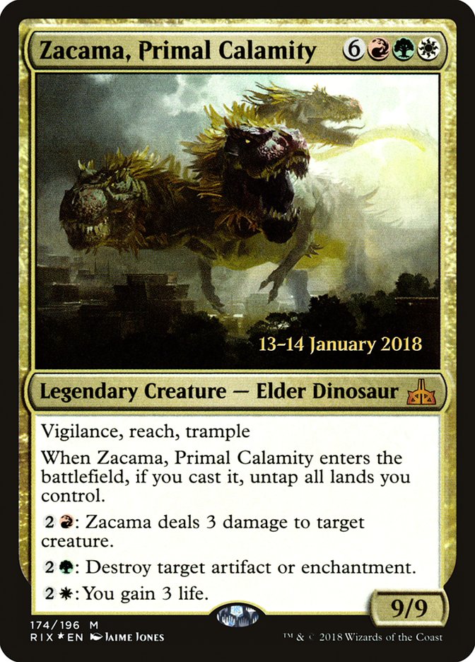 Zacama, Primal Calamity [Rivals of Ixalan Prerelease Promos] | Anubis Games and Hobby