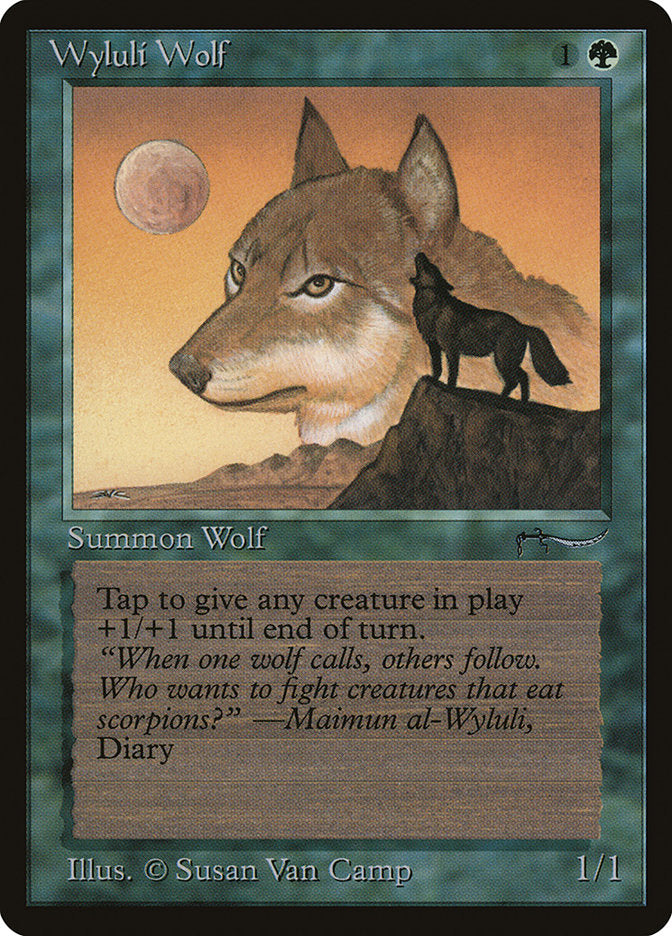 Wyluli Wolf (Dark Mana Cost) [Arabian Nights] | Anubis Games and Hobby