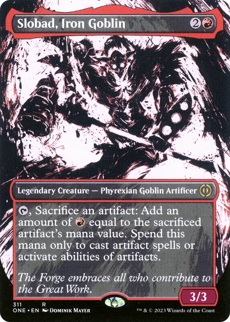 Slobad, Iron Goblin (Borderless Ichor) [Phyrexia: All Will Be One] | Anubis Games and Hobby