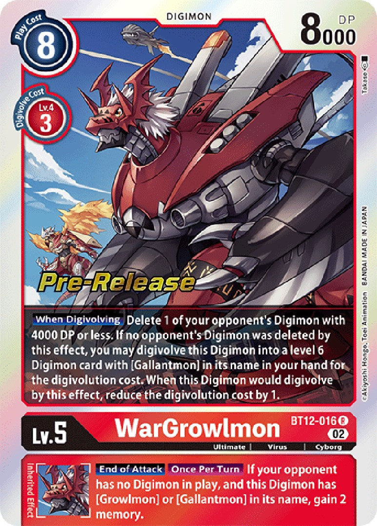 WarGrowlmon [BT12-016] [Across Time Pre-Release Cards] | Anubis Games and Hobby