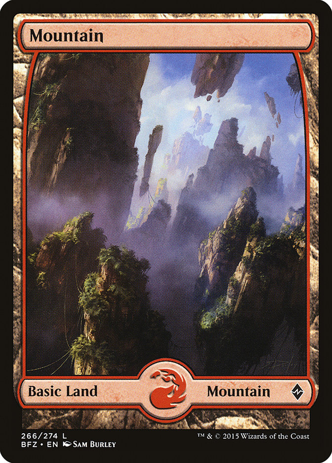 Mountain (266) (Full Art) [Battle for Zendikar] | Anubis Games and Hobby