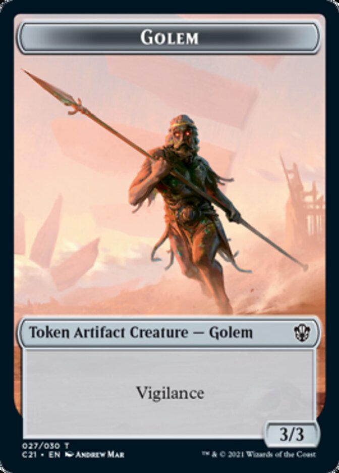 Golem (027) // Thopter Double-Sided Token [Commander 2021 Tokens] | Anubis Games and Hobby